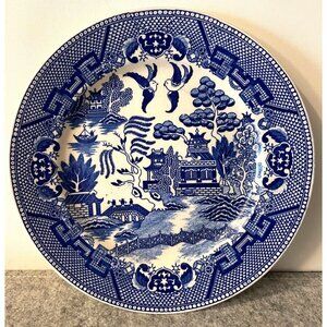 1 Vintage Blue Willow Pattern Porcelain Plate from Occupied Japan  # 2032